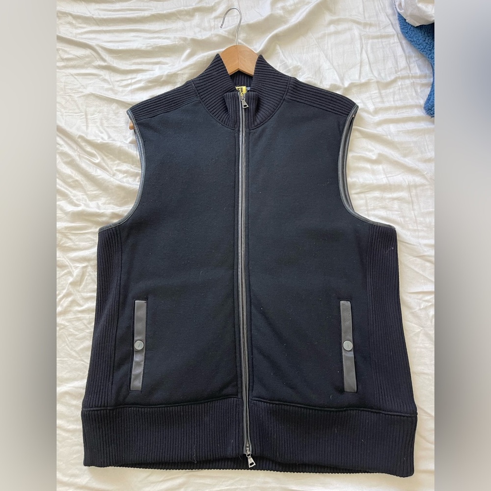 John Varvatos Wool and leather vest